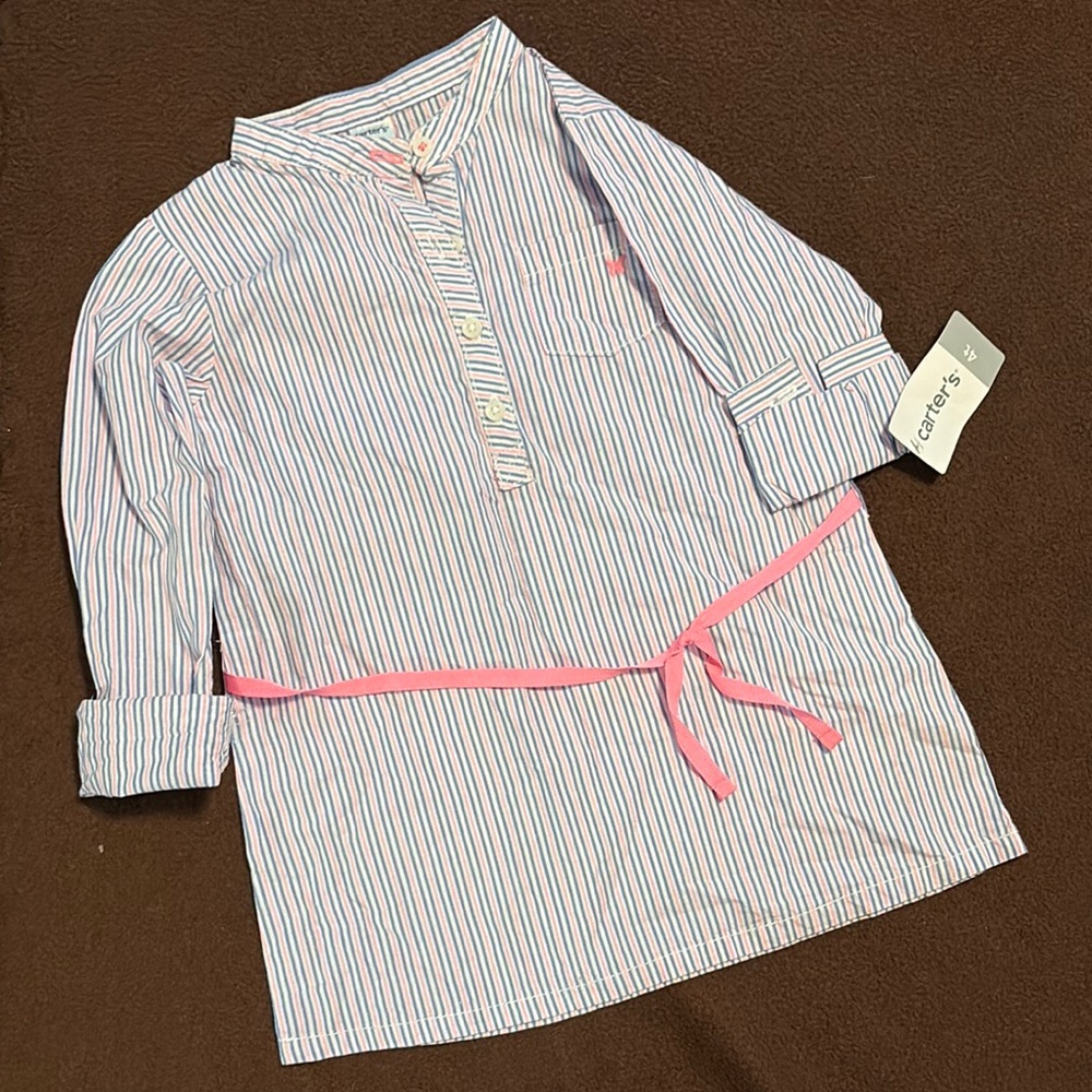 Carter's Striped Dress with Pink Accents